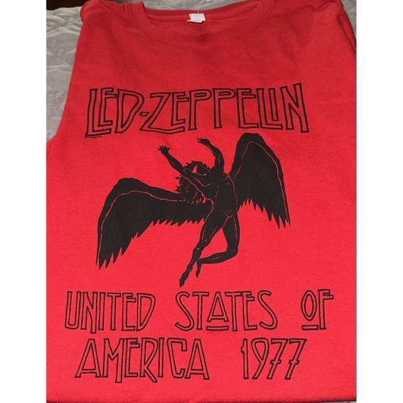 Led Zeppelin 1977 USA Red Rock Tee Shirt‎ Long Sleeve - XL - Picture 1 of 3